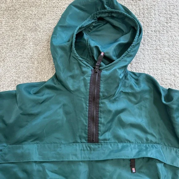 Vintage Polo Jeans Ralph‎ Lauren Green Nylon Windbreaker Hoodie Jacket Medium - Picture 4 of 11